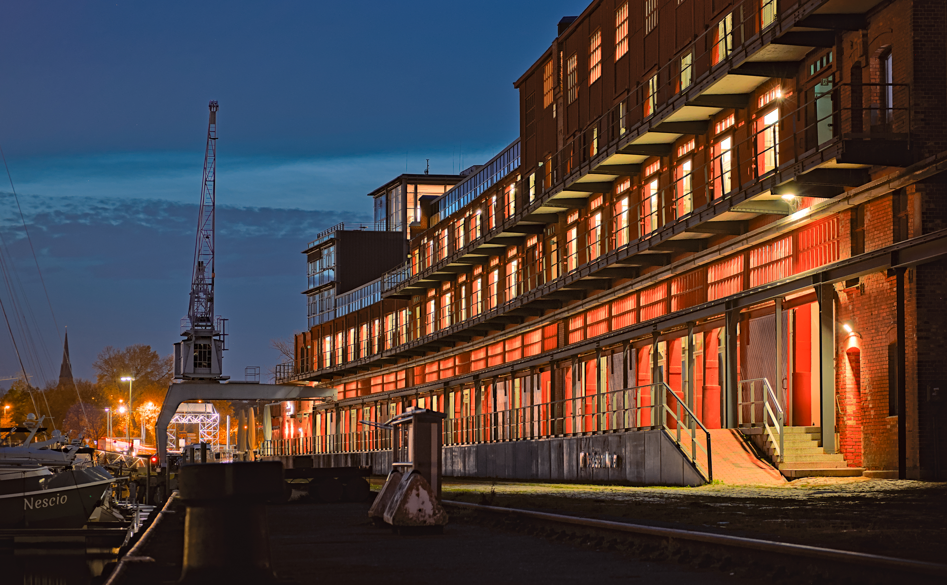 Media Docks Luebeck by night